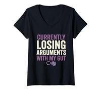 Femme Maladie de Crohn Guerrier de Crohn IBD Warrior Support T-Shirt avec Col en V
