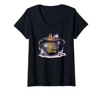 Femme Malédiction comme Une sorcière sur Un Chaudron T-Shirt avec Col en V