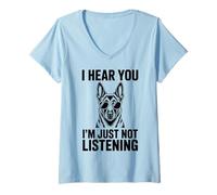 Femme Malinois drôle Belge Malinois T-Shirt avec Col en V