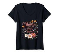 Femme Mama Nous Aide à Faire fleurir Le Design Floral de maternité T-Shirt avec Col en V