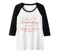 Femme Mamacita Mommy Mama Latina Nœud Floral en Forme de cœur Manche Raglan
