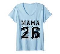 Femme Maman 2026 Nouvelle Maman Grossesse FIV Révéler l'adoption de fête prénatale T-Shirt avec Col en V