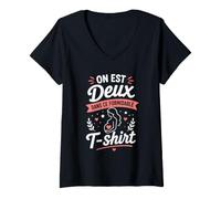 Femme Maman Annonce Grossesse Bébé on Est Deux dans Ce T-Shirt avec Col en V