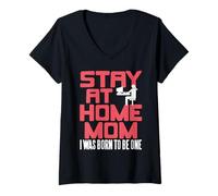 Femme Maman au Foyer Fièrement Faite pour Ce Rôle Humour T-Shirt avec Col en V