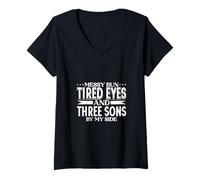 Femme Maman au Quotidien - Trois Fils T-Shirt avec Col en V