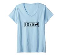 Femme Maman de Chien des Pyrénées T-Shirt avec Col en V