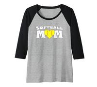 Femme Maman de l'équipe de Softball Fastpitch, Jolie mère Sportive Manche Raglan