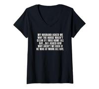 Femme Maman de ménage Amusante T-Shirt avec Col en V