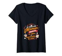 Femme Maman Diplomee en Calins Et Organisation T-Shirt avec Col en V