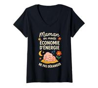 Femme Maman en Mode Économie D'Énergie T-Shirt avec Col en V