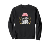 Femme Maman Infirmière Profession Famille Typographie Art Sweatshirt