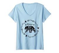 Femme Maman Ours | Mama Bear T-Shirt avec Col en V