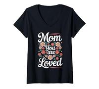 Femme Maman, tu ES aimée T-Shirt avec Col en V