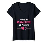 Femme Mamoune Cadeau maman personnalisé fête des mères original T-Shirt avec Col en V