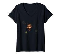 Femme Man Vs Wild Bear Grylls Survival Bushcraft Running Wild T-Shirt avec Col en V