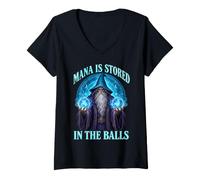 Femme Mana is stored in The Balls Magician Sorcerer Witcher Wizard T-Shirt avec Col en V