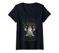 Femme Mana is Stored in The Balls RPG Humour Fantasy Sorcerer T-Shirt avec Col en V