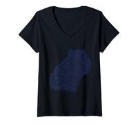 Femme Mandala of Capybara T-Shirt avec Col en V