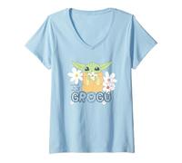 Femme Mandalorian Cutest in The Galaxy Grogu T-Shirt avec Col en V