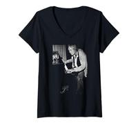 Femme Manfred Mann Mike D'Abo Smith & D'Abo Era par Dick Barnatt T-Shirt avec Col en V