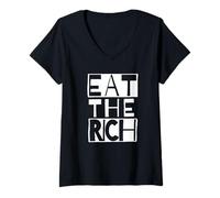 Femme Mangez Les Riches T-Shirt avec Col en V