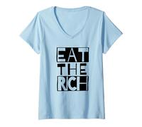 Femme Mangez Les Riches T-Shirt avec Col en V