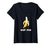 Femme Mangez-Moi Une Banane T-Shirt avec Col en V