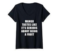 Femme Mango Veut Vraiment être Un Fruit drôle T-Shirt avec Col en V