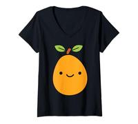 Femme Mangoes Cute Fruit Minimalist Simple Mango T-Shirt avec Col en V