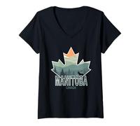 Femme Manitoba, Canada T-Shirt avec Col en V