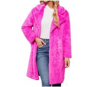 Femme Manteau en Fausse Fourrure Mi-Longue Veste en Fausse Chaude Mode Veste Manteau d'hiver en Fausse Fourrure Col Carré Longue Fausse Fourrure Femmes Manteau Fausse Fourrure Hiver Grande Taille