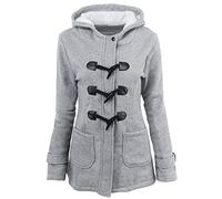Femme Manteaux à Capuche Blouson Hiver Hoodie Veste Jacket Outwear Manteau Gris Clair S