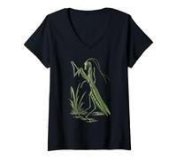 Femme Mantodea Insects Funny Bugs Entomologist Vintage Entomologist T-Shirt avec Col en V