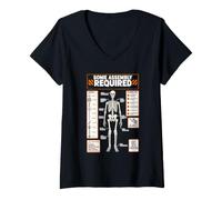 Femme Manuel d'assemblage Amusant d'halloween Anatomie Biologie Graphique T-Shirt avec Col en V