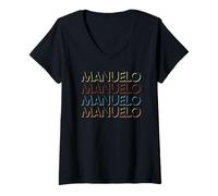 Femme Manuelo T-Shirt prénom Mon t-Shirt personnalisé nommé T-Shirt avec Col en V