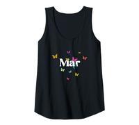 Femme MAR - Joli prénom de fille avec des papillons colorés Débardeur