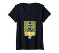 Femme Maradona Golf Del Siglo T-Shirt avec Col en V
