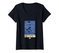 Femme Maradona La Mano de D10S T-Shirt avec Col en V