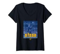 Femme Maradona Main de Dieu T-Shirt avec Col en V