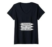 Femme Marathon I Thought They Said 2.62 Miles Running T-Shirt avec Col en V