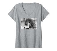 Femme Marc Bolan of Rock Band T Rex avec Appareil Photo 1972 T-Shirt avec Col en V