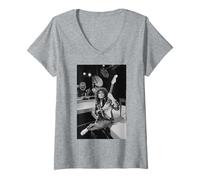 Femme Marc Bolan T. Rex sur Le Tournage de Rock on with 45 Show 1975 T-Shirt avec Col en V
