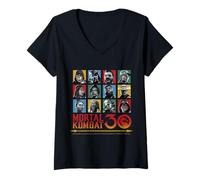 Femme Marchandises Mortal Kombat 30 Mortal Combat T-Shirt avec Col en V