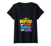 Femme Marcos no Manda, lidera Con Estilo T-Shirt avec Col en V