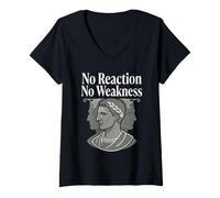 Femme Marcus Aurelius Stoïcisme Philosophie stoïcienne Philosophe Romain T-Shirt avec Col en V