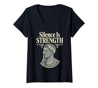 Femme Marcus Aurelius Stoïcisme Philosophie stoïcienne Philosophe Romain T-Shirt avec Col en V