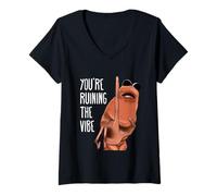 Femme Marcus The Worm, tu ES en Train de Ruiner l'ambiance T-Shirt avec Col en V