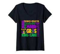 Femme Mardi Gras Chapeau de bouffon Amusant pour Homme et Femme T-Shirt avec Col en V