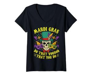 Femme Mardi Gras, Fais ce vaudou Que tu Fais T-Shirt avec Col en V