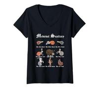 Femme Marginalia Marginalia Escargots médiévaux T-Shirt avec Col en V